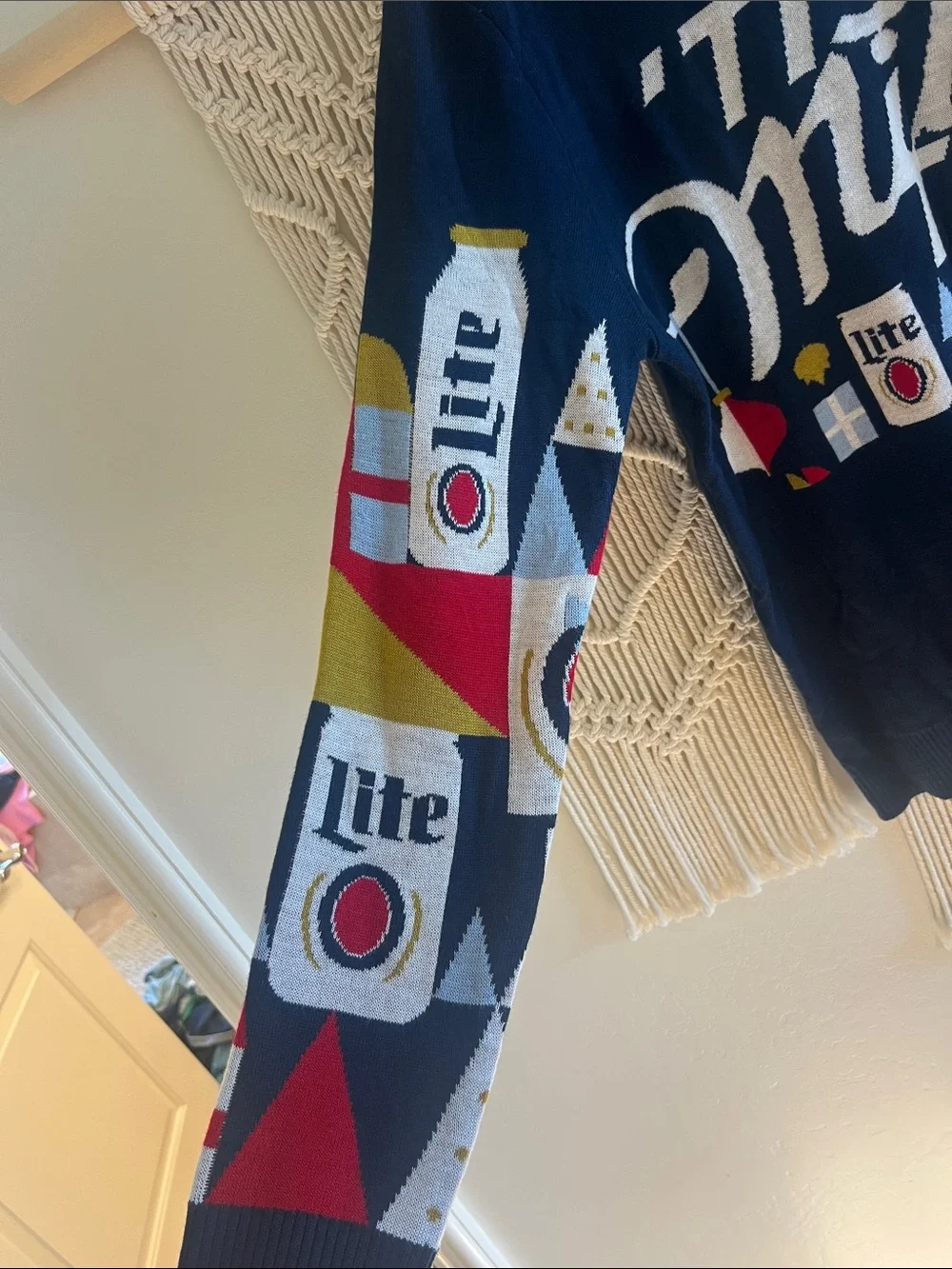 'Tis Miller Time Navy Knit Sweater